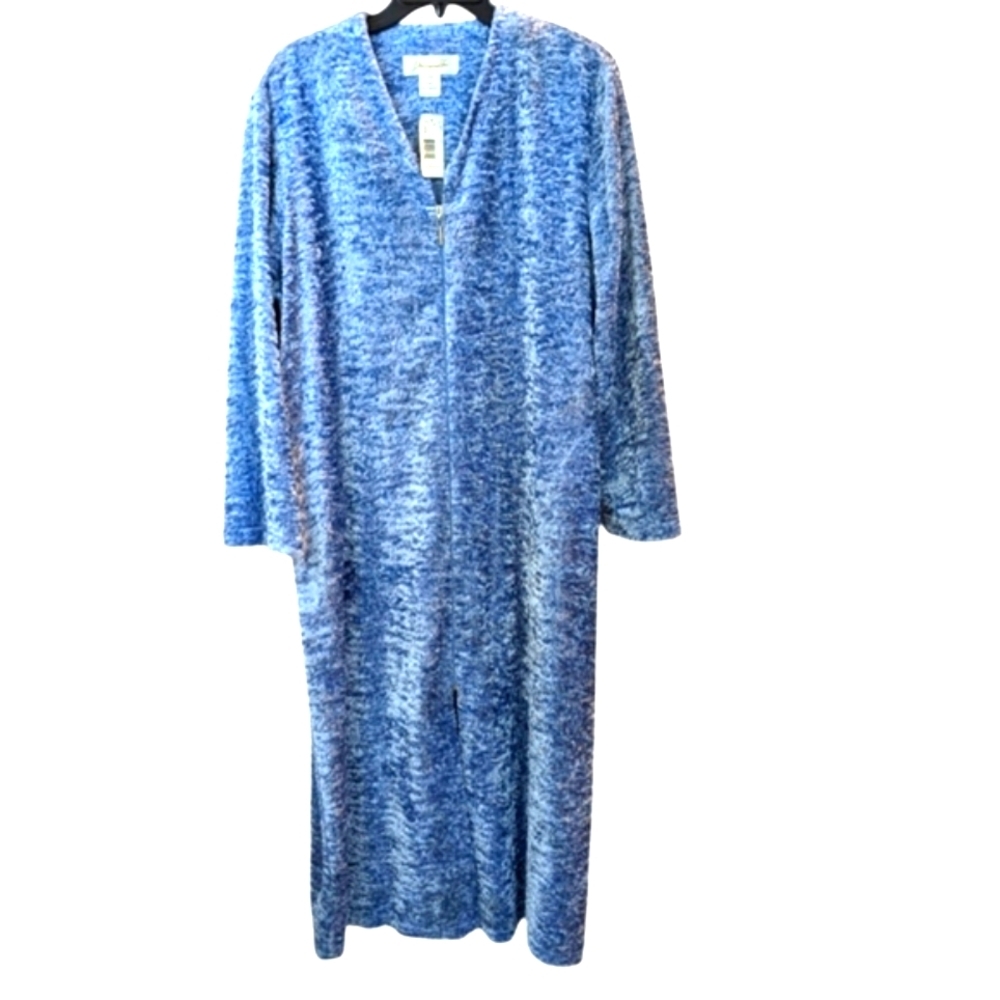 Vintage Diamond Tea Blue Chenille Duster/Robe/Housecoat ...Size XLarge